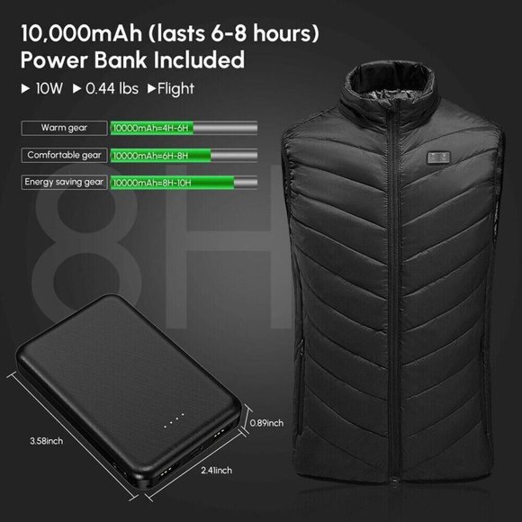 Heated Vest 9 Heating Zones With 10000mAh Battery Pack Electric Heating … - Picture 5 of 14